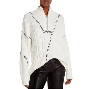 STAUD Hampton Half-zip Turtleneck Sweater L